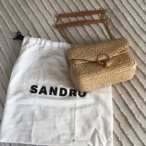 Sandro Raffia Yza Handbag